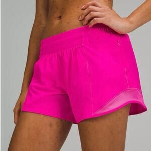 Lululemon Hotty Hot Short 4” Low Rise Bright Pow Pink Running Women’s Size 6